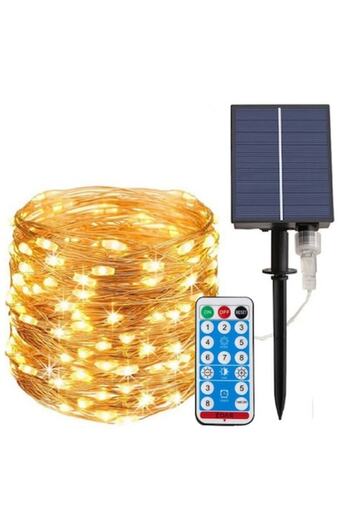 OEM Christmas Solar-Powered Light Installation 30m with Remote, Copper Wire, Warm White, 300 LEDs