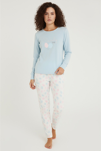 Bravie Set de pijamale din lână cu mâneci lungi de iarnă pentru femei Luxury Thermal Candy Time – 42057