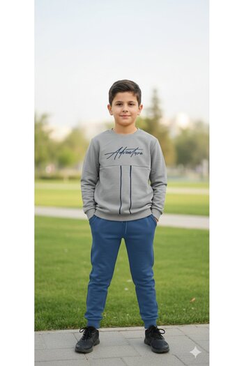 Yalçınoğlu Kids New Season Boys' Suit I Two-Piece Suit I Casual Chic Waterway Suit I Ages 4-12 I Cotton Fabric