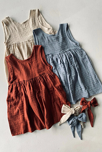 RG Brand Girl's Muslin Dress |   Summer, Comfortable and Breathable 100% Cotton Fabric
