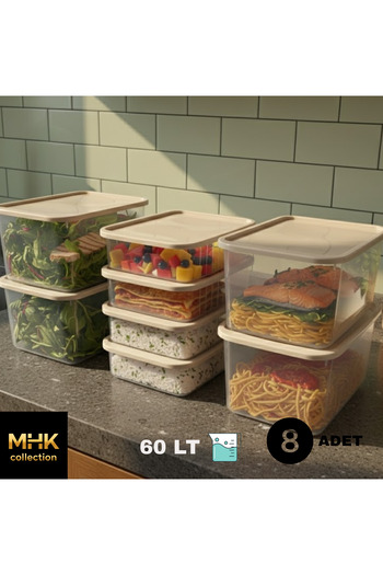 MHK Collection Mega Organizing: Premium Lid Storage Set (8 Pieces) 60 Lt