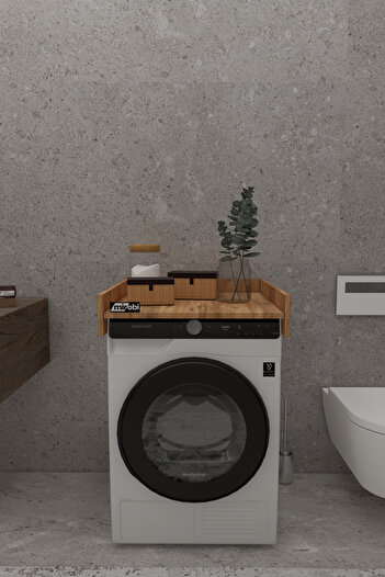 Mirobi Lumi Banyo Dolabı Çamaşır Ve Kurutma Makinesi Rafı Dolabı Bağlantı Aparatı Çam
