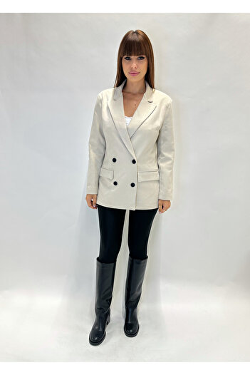 IFASTFASHION Women's brown jacket with elegant cut and suede material - chic model for autumn-winter
