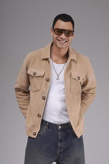 king brich Regular Fit Pocketed Plain Cashmere Men's Shirt