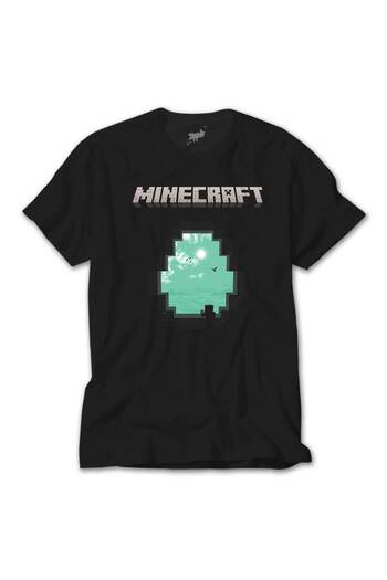 Liyada Mine-Craft Diamond Cave Black T-Shirt