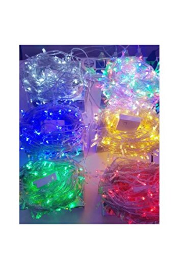 Trident Christmas Light Installation, 9 m, Linear Multicolor, 100 LEDs, Transparent Wire