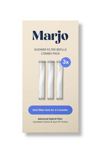 Marjo Shower Filter Replacement (3-Pack) - Refill Cartridge for Showerhead | Lab-Tested High P