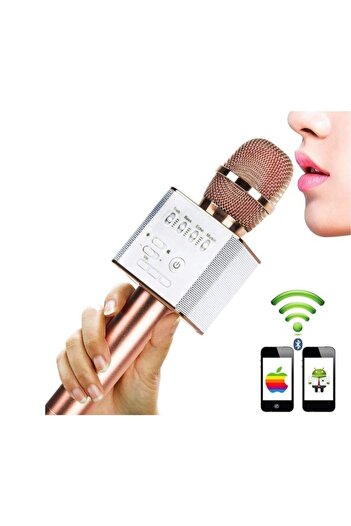 Gonga Wireless karaoke microphone, with built-in speaker, rose gold,