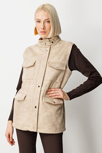 Ekol Plush Lined Vest with Cover Pockets
