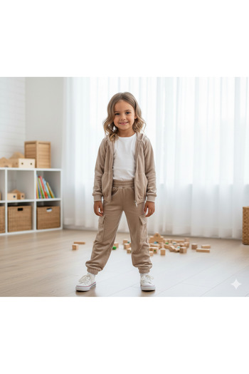 KidsMagazin Cream velvet tracksuit for children
