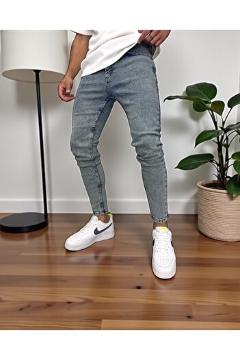 dehaine Blugi barbati slim fit, albstri, uni, 860
