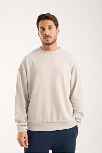 Store 100% Cotton Men's Oversize Sweatshirt |   Crew Neck, Casual Basic