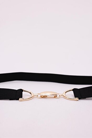 Mynoa Elastic Gold Buckle Women's Belt, Trouser Belt, Coat Belt, Tunic Belt, Knitwear Belt