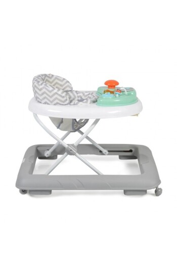 Cangaroo Baby Walker Cody Gray with 360-degree Rotatable Front Wheels, Adjustable Seat Height in 3 P