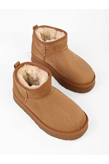 BS BEYAZ SHOES Thick Padding, Non-Slip Sole, Uggy Ankle-Length Short Suede Inside Mini Women's Woolen Boots