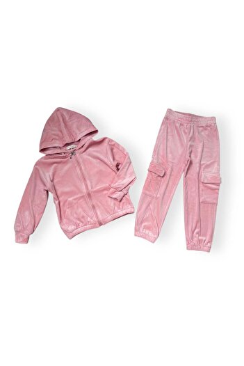 KidsMagazin Pink velvet tracksuit for children