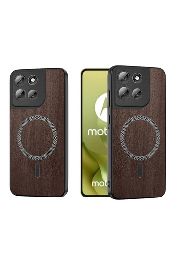 Wtech Motorola Moto G86 5G 2025 Wood Texture Strong Plus Shell Shockproof Magsafe Hard PC Rear Case Cover