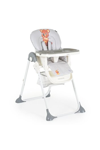 Moni Folding Baby High Chair, Hunny Bear Gray, Height Adjustable, Reclining Backrest