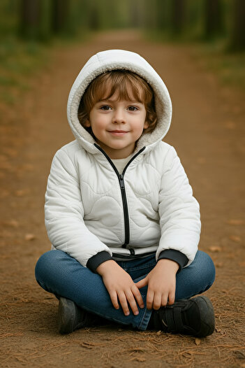 JARMO KİDS Boy's Waterproof and Windproof Fur Lined Hooded Coat with Onion Pattern