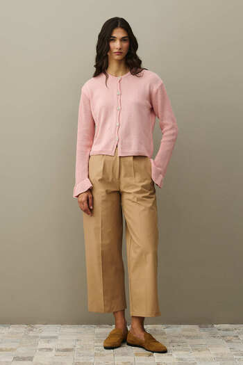 Fahhar Cotton Cardigan Pink