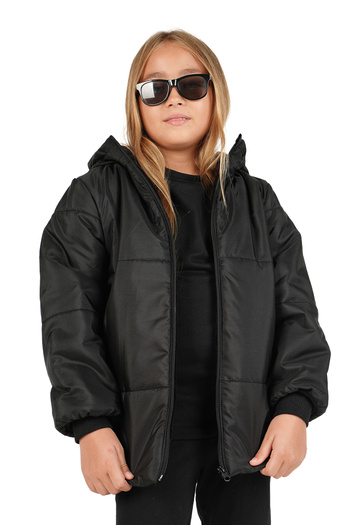 JARMO KİDS Girl's Fur-Lined Hooded Coat (Water and Windproof)