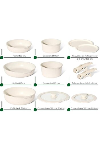 Just Perfecto Pot Set - 11 Pieces - Cooking Set With Lid - Granite Pots and Pans Set-Easy CooK