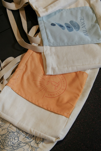 The Lycos ''Yoga Body Mind Spirit''''Canvas Tote Shoulder and Pilates Bag''