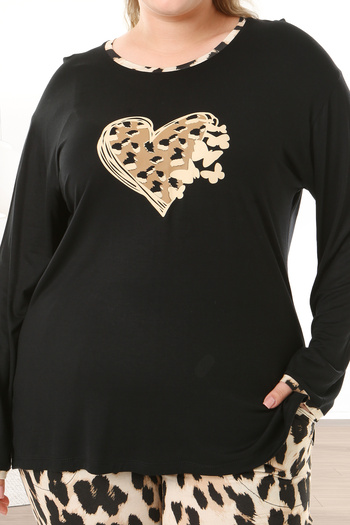 Bella Linda Viscose Long Sleeve Plus Size Pajama Set
