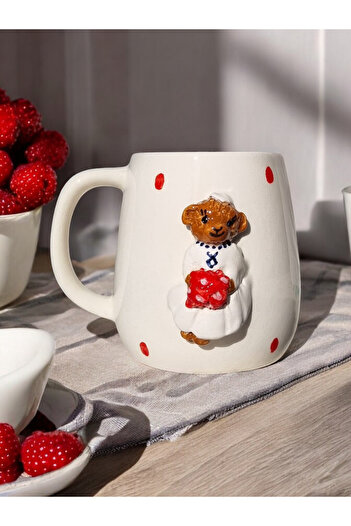 seda seramik Handmade Embossed Women's Teddy Mug 400 ml