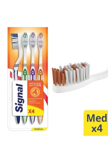 Signal Signal Toothbrush 4 Pieces Medium Effective Against Plaque