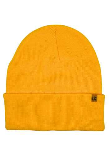 Sofist İstanbul Yellow Unisex Basic Beanie Lp Collection Folded Yellow Rib Knit Classic Beanie
