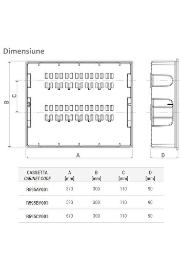 GIACOMINI Plastic box with lid R595AY001 for collectors, 370x300x90 mm