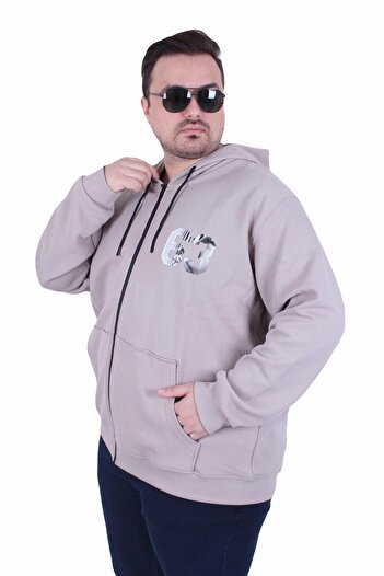 MocGrande Large Size Hooded Sweat Double Face Sixty Three 25704 Beige