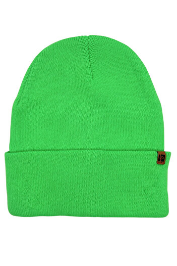 Sofist İstanbul Neon Green Unisex Basic Beanie Lp Collection Folded Neon Green Ribbed Knit Classic Beanie