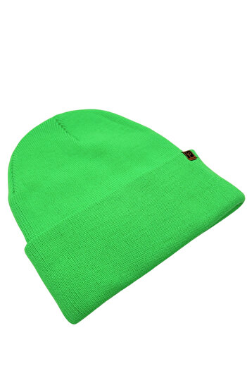 Sofist İstanbul Neon Green Unisex Basic Beanie Lp Collection Folded Neon Green Ribbed Knit Classic Beanie