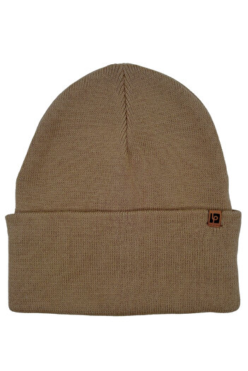 Sofist İstanbul Dark Beige Unisex Basic Beanie Lp Collection Folded Dark Beige Ribbed Knit Classic Beanie