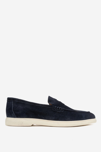 MARCOMEN Men's Flat Sole Loafer Real Suede Leather Mc 21289 Dark Blue
