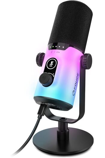 Generic Dynamic Gaming Microphone Kit, USB/XLR Podcast Computer Mic with Desktop Stand, RGB Light, Mute Butt