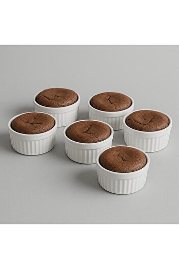 Noah Exclusive Ceramic 6 Piece White Souffle Cake Pan