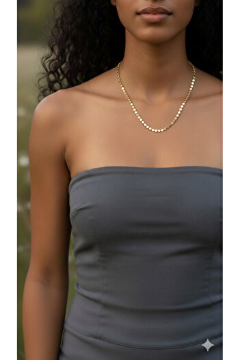 AURA Crushed Chain Necklace 47 +5 cm