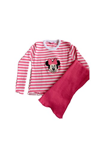NİLZ Mickey Mouse Figure Girls' Stretchy Ribbed Bottom and Top Set