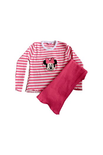 NİLZ Mickey Mouse Figure Girls' Stretchy Ribbed Bottom and Top Set