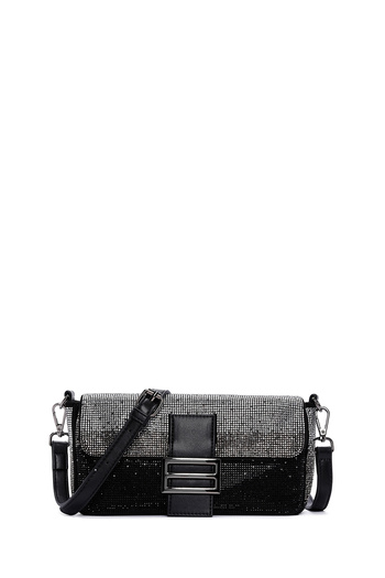 Derimod Women's Black Long Strap Stone Shoulder Bag 25Abd2952Ts