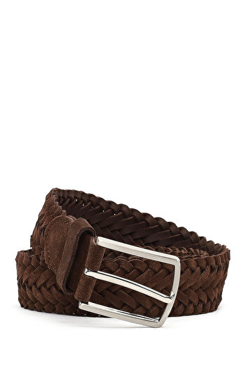 Derimod Men's Brown Knitted Leather Belt 000A2D1306129