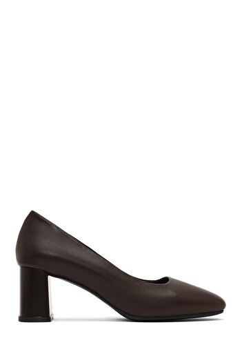 Derimod Flex Women's Brown Thick Heeled Leather Shoes 25Afd380618