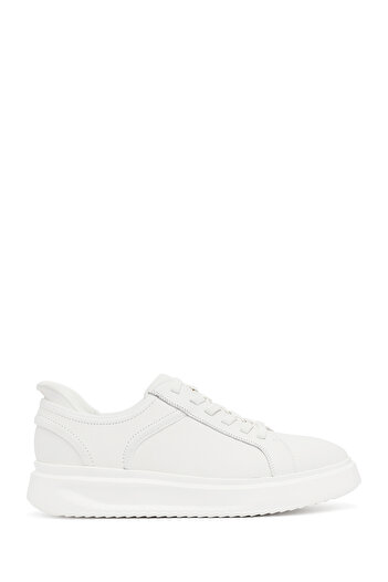 Derimod Men's White Lace-Up Thick Soled Leather Sneaker 25Wfd694318