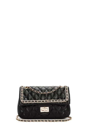 Derimod Women's Black Long Strap Quilted Shoulder Bag 25Abd2610Kp