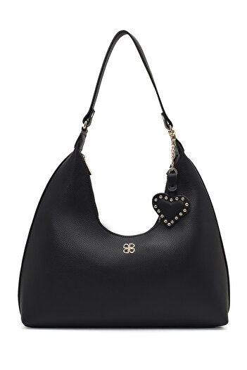 Derimod Women's Black Shoulder Bag with Accessories 25Sbd2375E3