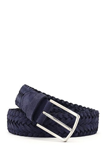 Derimod Men's Navy Blue Knitted Leather Belt 000A2D1306129