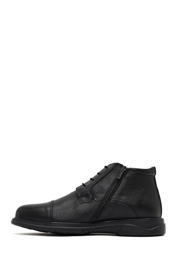 Derimod Men's Black Lace-Up Zippered Leather Casual Boots 25Wfd677914